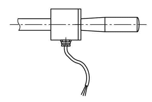 Эскиз нагревателя болтов и шпилек с деревянной ручкой и кабелем подключения